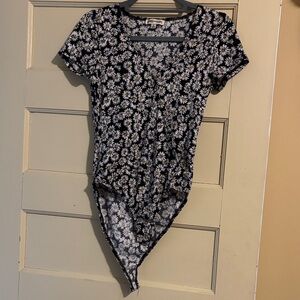 Inspired Hearts Black Floral Daisy Bodysuit